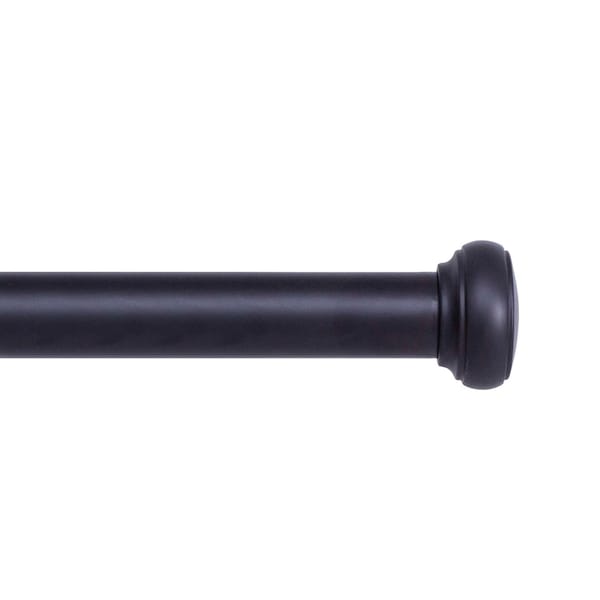 Kenney Mfg Kenney Weaver 1" Indoor/Outdoor Rust-Resistant Curtain Rod, 72-144", Black KN90001 - main